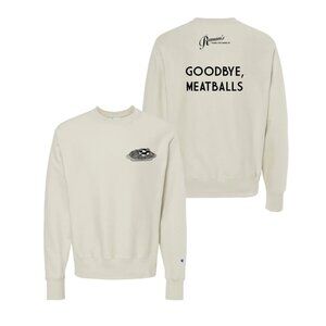 ALISON ROMAN Goodbye Meatballs Crewneck Sweatshirt // XL